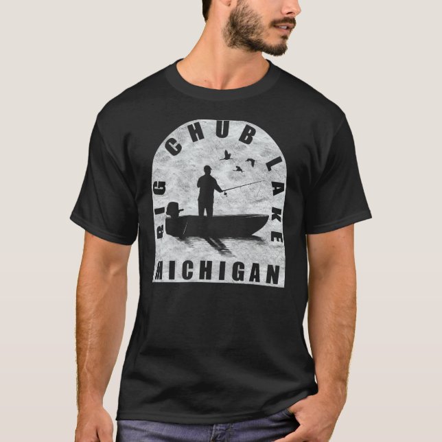Big Chub Lake Fishing Michigan T-Shirt (Front)