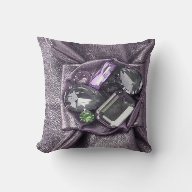 Big Chunky Purple Faux Jeweled Mojo Pillow (Front)