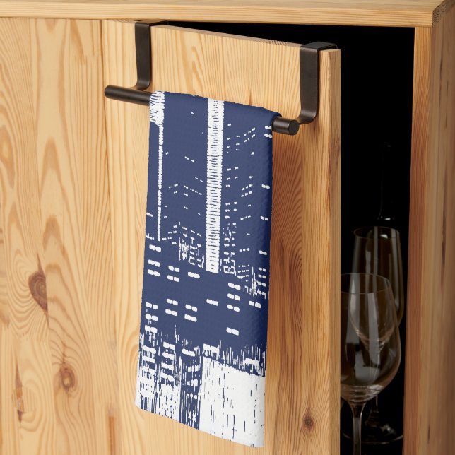 Big City Night Lights cityscape skyline Kitchen Towel (Thirds Fold)