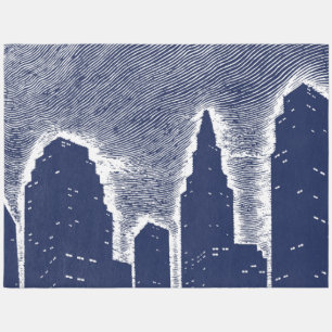 Big City Night Lights cityscape skyline Outdoor Rug