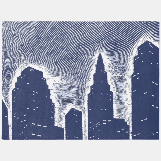 Big City Night Lights cityscape skyline Outdoor Rug (Front)