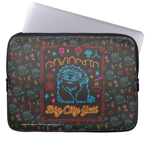 Big City Yeti Neon Sign Graphic Laptop Sleeve