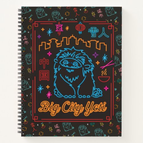 Big City Yeti Neon Sign Graphic Notebook