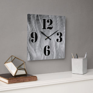 Big Clock Numbers On Gray Metal Abstract