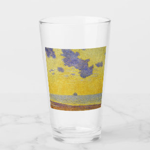 Big Clouds (Yellow Sky) (Elegant Landscape) Glass