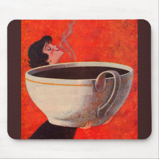 big coffee drinker mouse pad