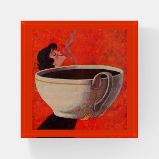 big coffee drinker paperweight