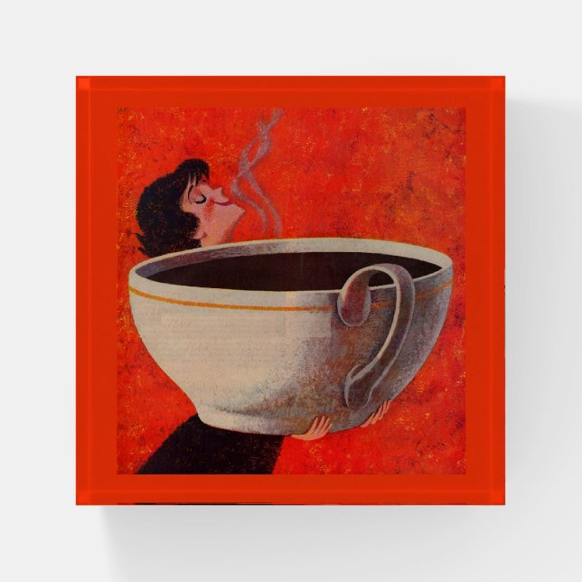big coffee drinker paperweight (Front)