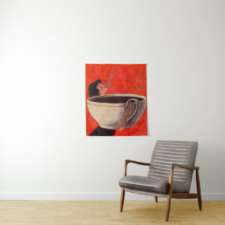big coffee drinker print tapestry