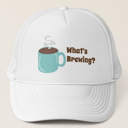 Big Coffee Mug and Slogan Trucker Hat
