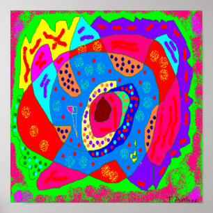 Big color big fun art abstract poster