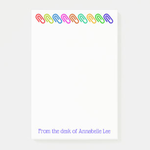 Big Colored Paperclips Personalize Post-it Notes