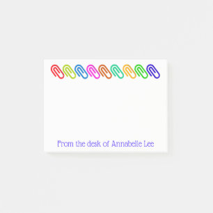 Big Colored Paperclips Personalize Post-it Notes
