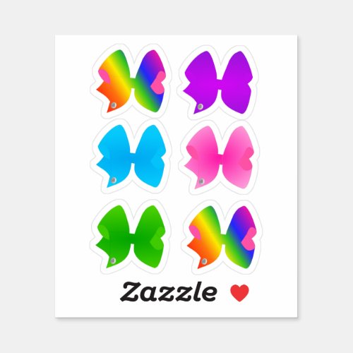 Big Colorful Bows Set _ Includes Rainbow Bow Sticker
