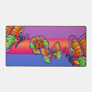 Big Colorful Butterflies Desk Mat