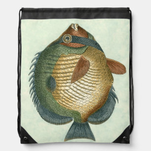Big Colorful Fish Drawstring Bag
