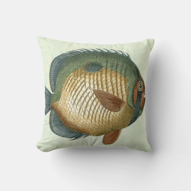 Big Colorful Fish Throw Pillow (Front)