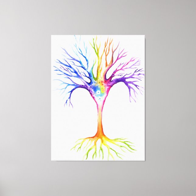Big colorful neuronal tree canvas print (Front)