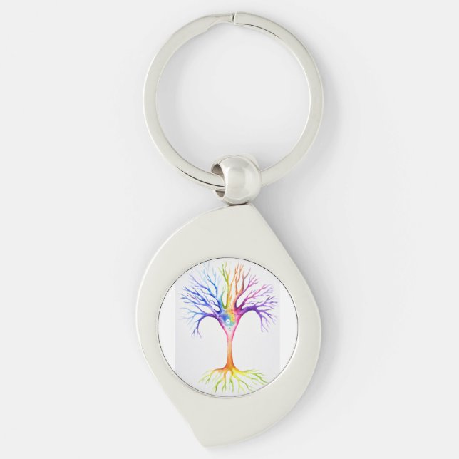 Big colorful neuronal tree keychain (Front)