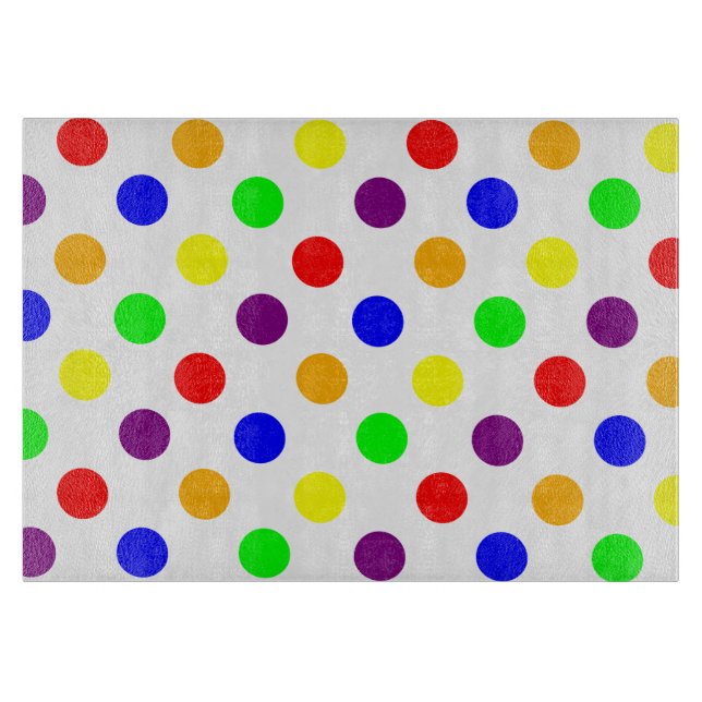 Big Colorful Polka Dots Cutting Board (Front)