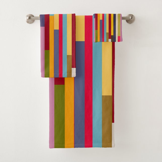 Big Colorful Stripes  Bath Towel Set (Insitu)