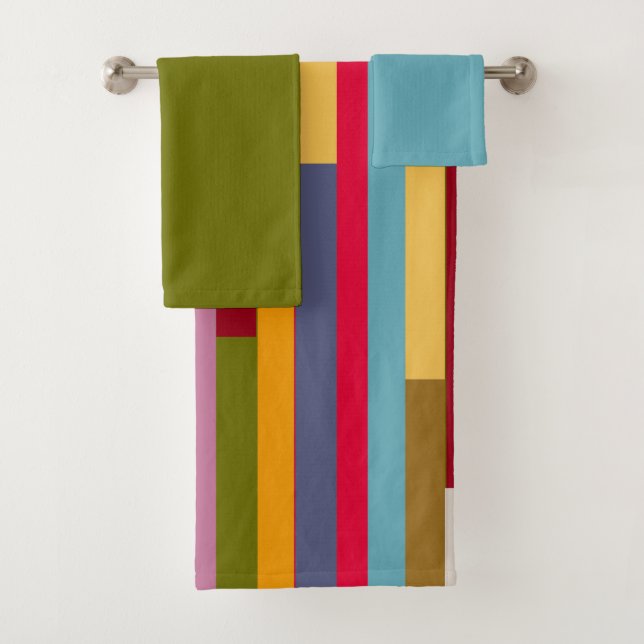 Big Colorful Stripes  Bath Towel Set (Insitu)