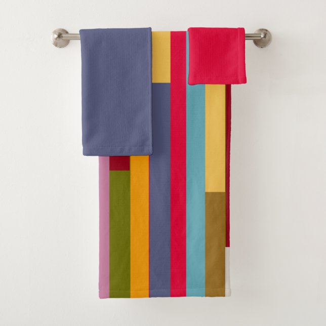 Big Colorful Stripes  Bath Towel Set (Insitu)