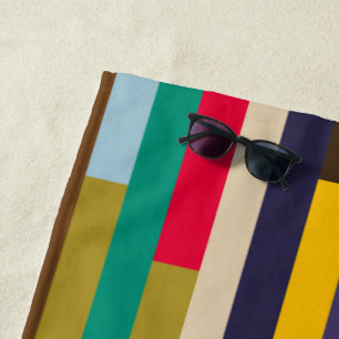 Big Colorful Stripes Beach Towel