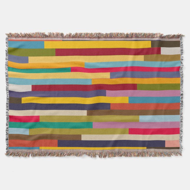Big Colorful Stripes  Throw Blanket (Front)