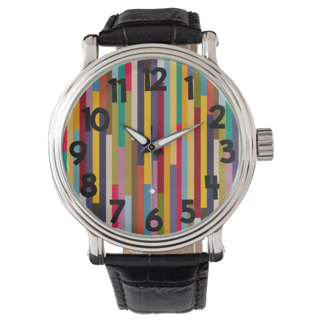 Big Colorful Stripes  Watch (Front)