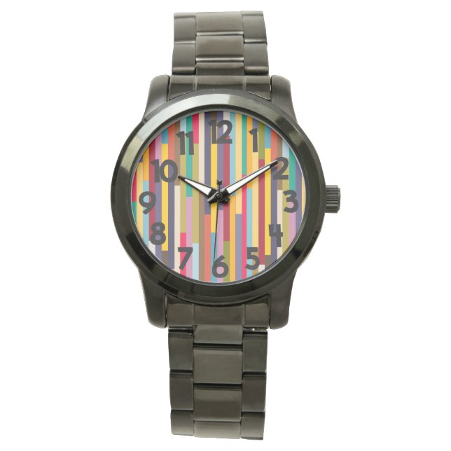 Big Colorful Stripes  Watch (Front)