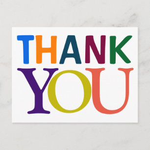 Big Colorful THANK YOU Postcard