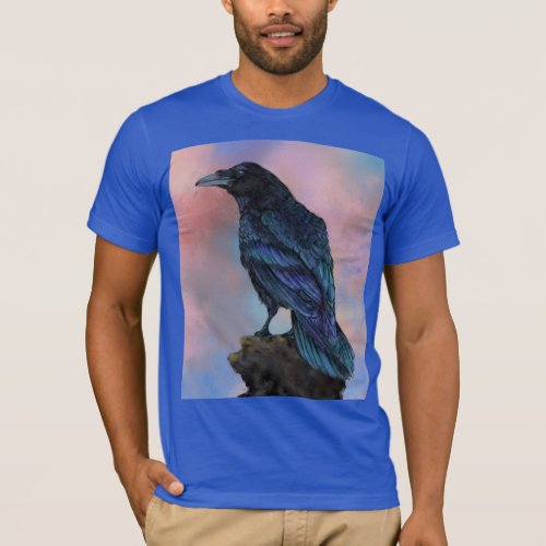 Big Common Raven _ Migned Painting Bird Collection T_Shirt