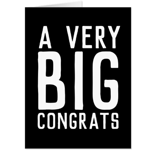 BIG CONGRATULATIONS OVERSIZED giant custom CARD