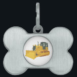 Big Construction Bulldozer on Tracks Pet Name Tag<br><div class="desc">Fameland Motors presents: this huge Caterpillar style awesome Bulldozer! Boys of all ages will dig this shirt! Kids of all ages will dig this!  But feel free to change it! Put your own text over it! Exclusive design © by Patrick von Janicke for fameland 2013</div>
