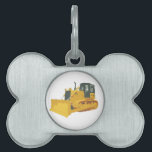Big Construction Bulldozer on Tracks Pet Name Tag<br><div class="desc">Fameland Motors presents: this huge Caterpillar style awesome Bulldozer! Boys of all ages will dig this shirt! Kids of all ages will dig this!  But feel free to change it! Put your own text over it! Exclusive design © by Patrick von Janicke for fameland 2013</div>