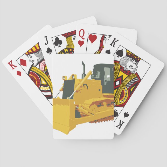 Big Construction Bulldozer on Tracks Poker Cards (Back)