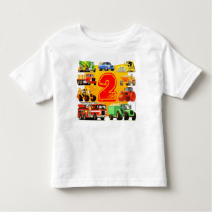 Big Construction Trucks 2nd Birthday Toddler T-shirt