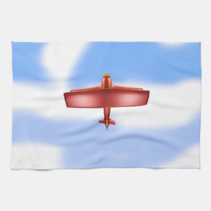 Big Cool Adventurous Flying Plane Kitchen Towel