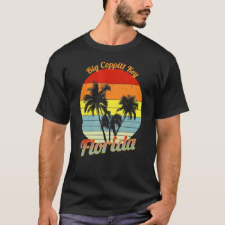 Big Coppitt Key Florida Retro Tropical Palm Trees T-Shirt