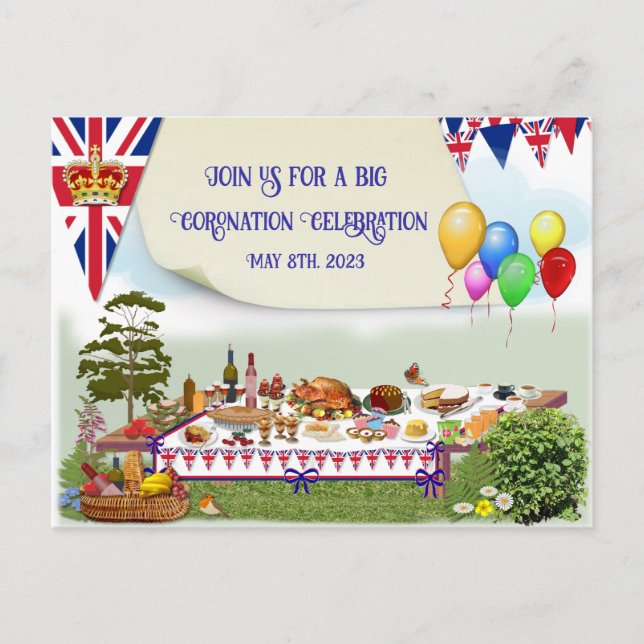 Big Coronation Celebration Lunch Invitation (Front)