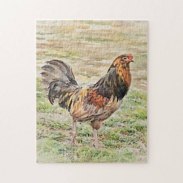 Big Country Free Range Rooster Chicken Art Puzzle (Vertical)