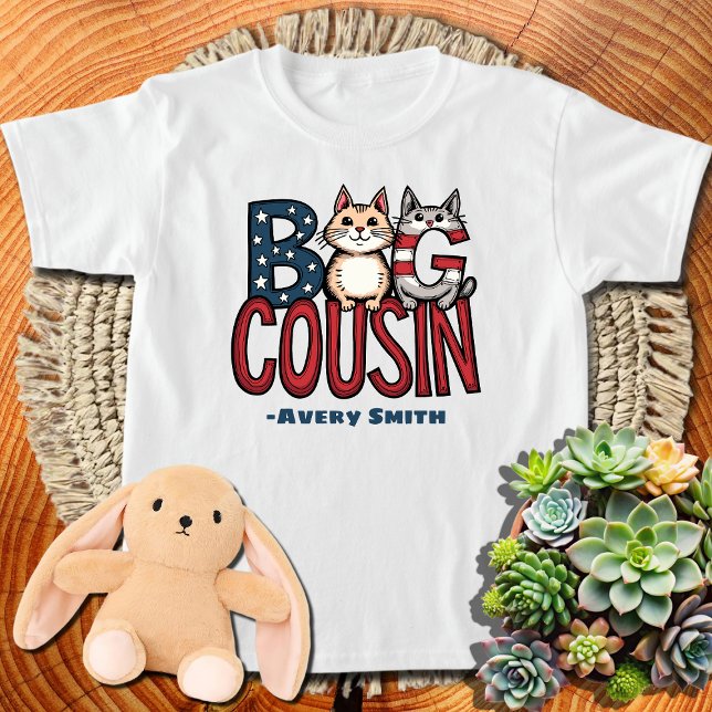 Big Cousin American Flag Cat T-Shirt (Creator Uploaded)