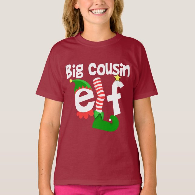 Big Cousin Elf Christmas T-Shirt (Front)