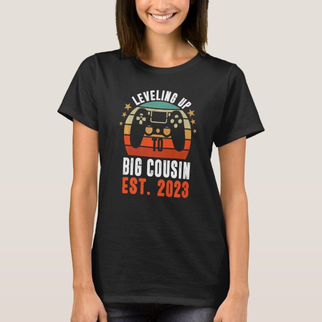 Big Cousin Gamer Baby Announcement Gender Reveal G T-Shirt (Front)