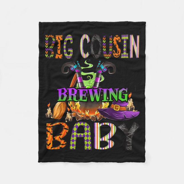 Big Cousin Of Brewing Baby Halloween One Soky Big  Fleece Blanket (Front)