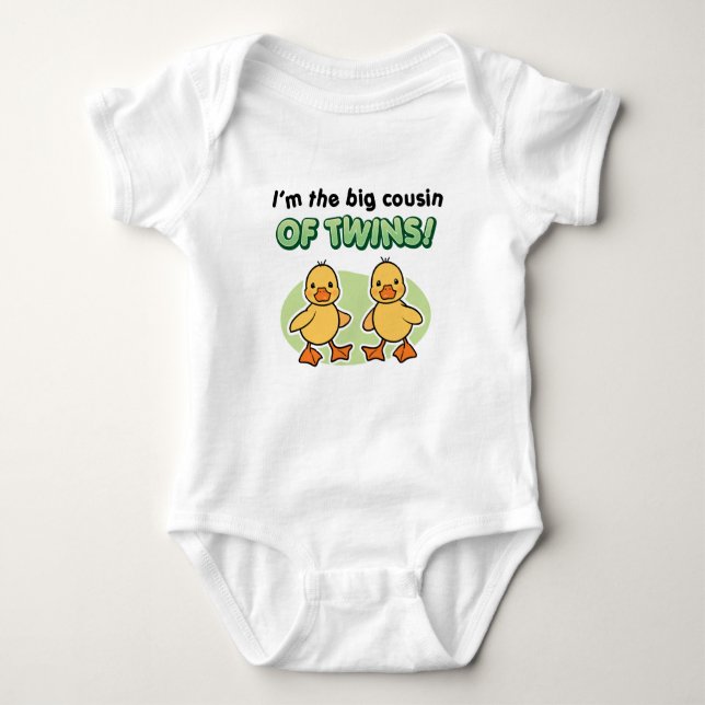 Big Cousin of twins gifts - Ducks Baby Bodysuit (Front)