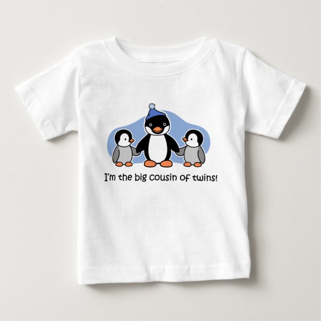 Big Cousin of twins Penguin Baby T-Shirt (Front)