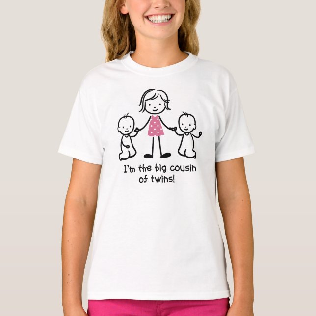 Big Cousin of Twins Stick figures girl t-shirts (Front)