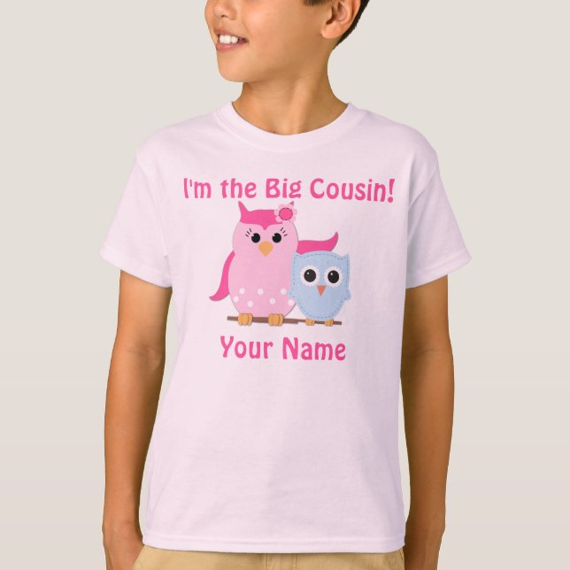 Big Cousin Owl Personalized T-shirt (Front)